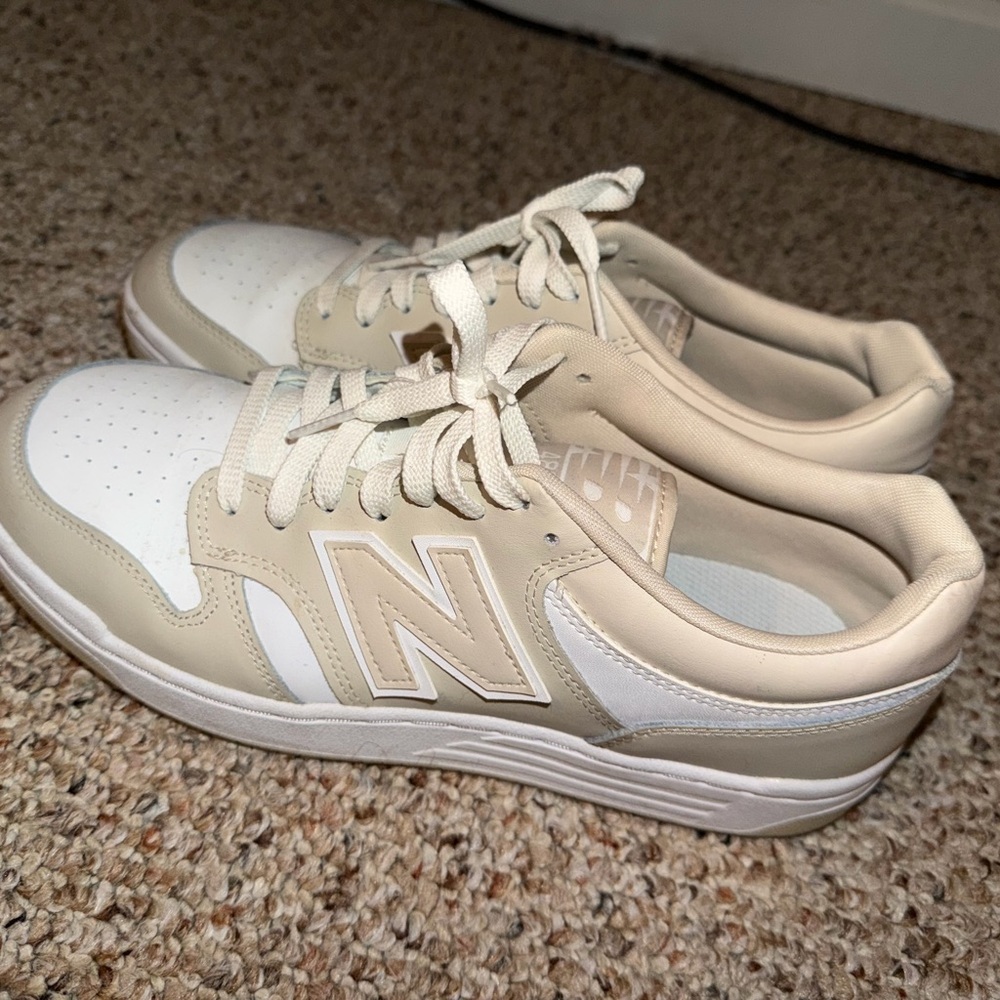 New Balance Cream and White Athletic Shoes